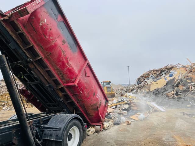 Roofing waste at landfill